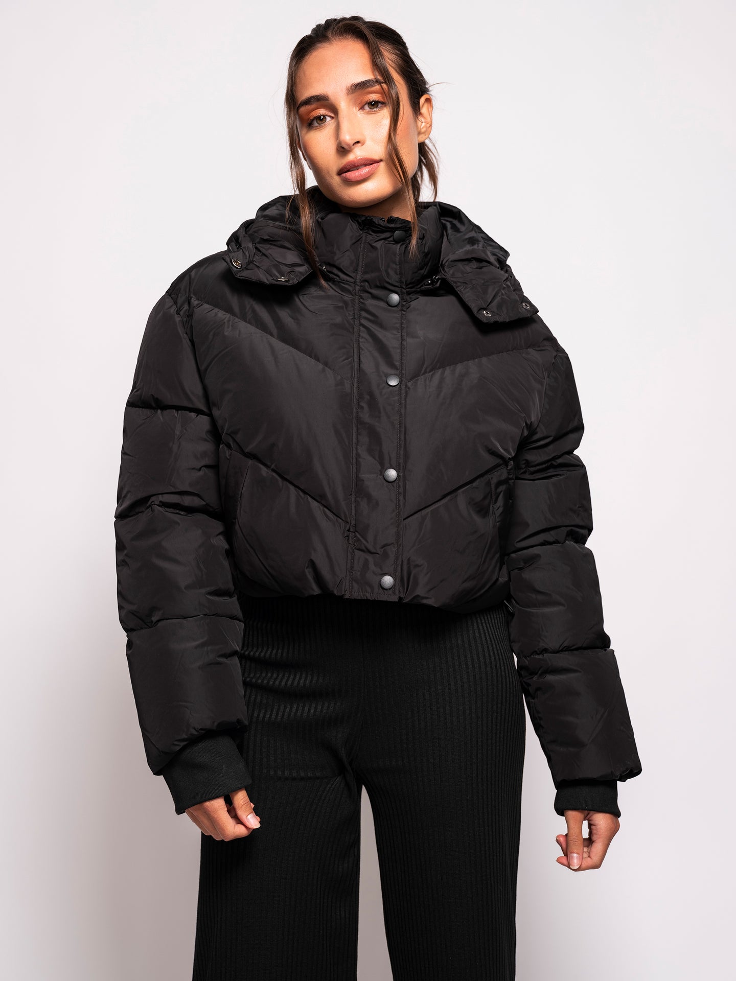 Short Padded Jacket With Detail